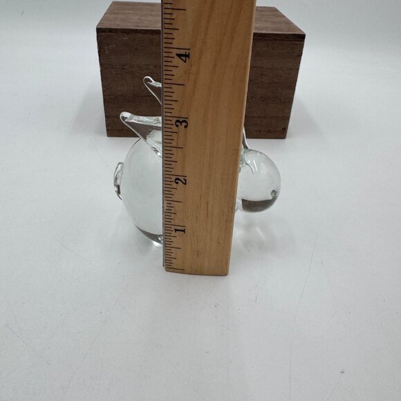 Art Glass, possibly Crystal, Rabbit Paperweight. No damages, polished bottom sig - Picture 6 of 7